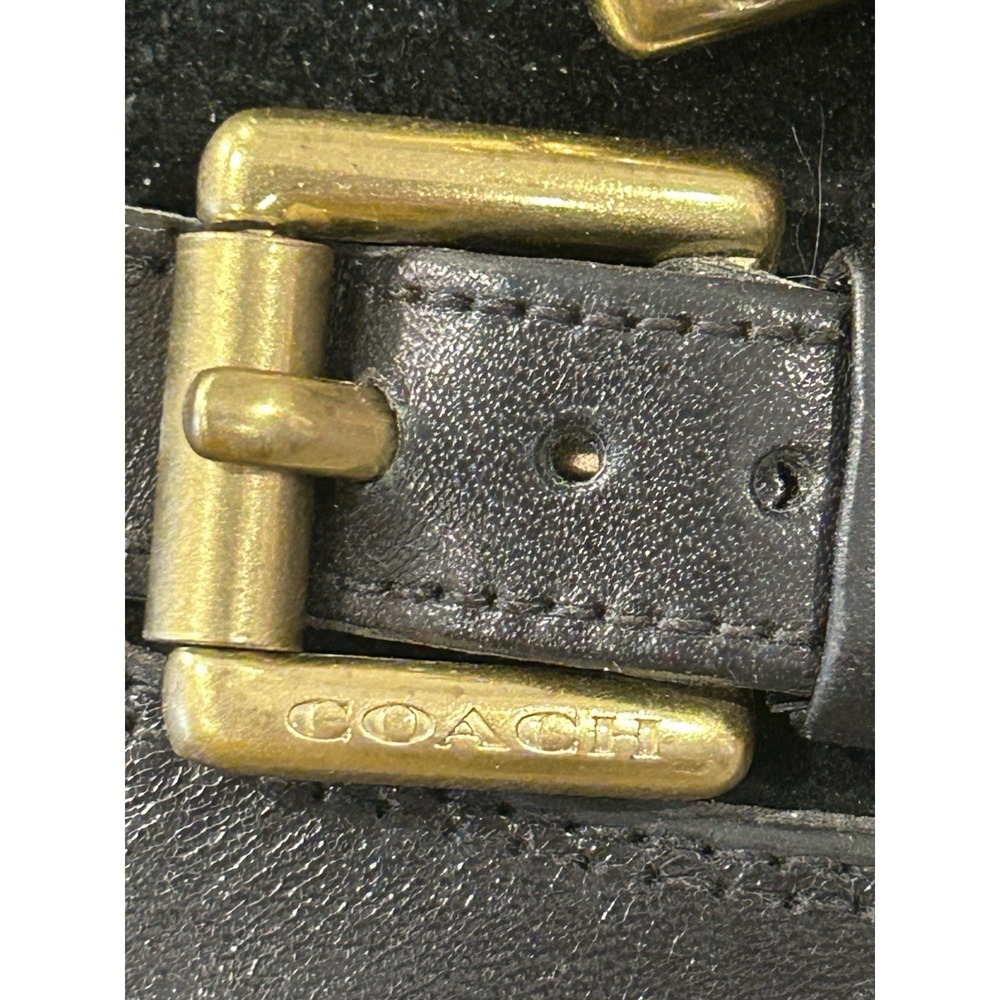 Coach Leather Ankle Moto Boots Lilliana Size 6.5 Gold Stud, Buckle Women's Shoes - Picture 2 of 9